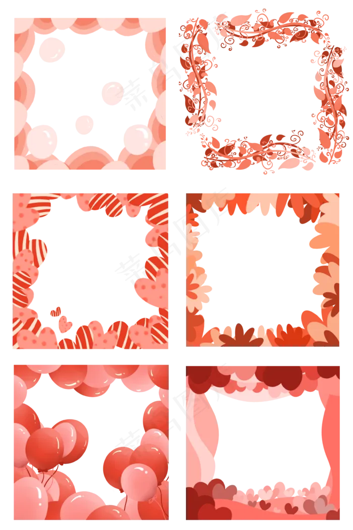 粉色情人节边框(3545X5315(DPI:300))psd模版下载