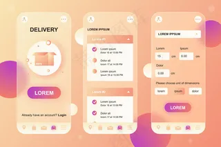 交付服务glassmorphic design neumorphic elements kit for mobile app ui ux gui屏幕集