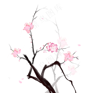 古风古典风格中国风水墨风桃花矢