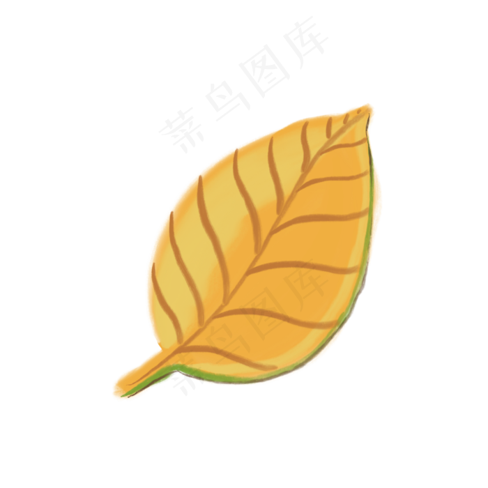 一片黄色的树叶免抠装饰图
