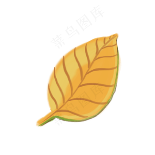 一片黄色的树叶免抠装饰图