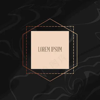 黑色背景上的极简主义框架，彩色设计。矢量图