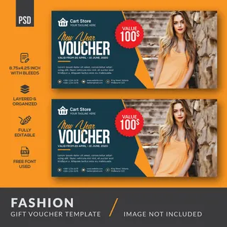 时尚礼品券模板