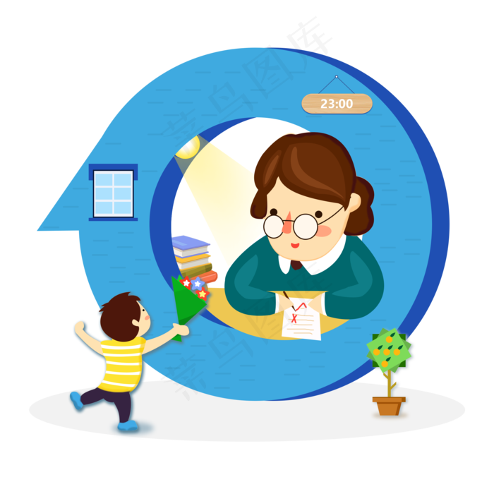 教师节快乐感谢师恩插画