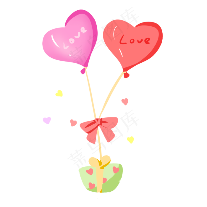 浪漫情人节礼物爱心气球手绘