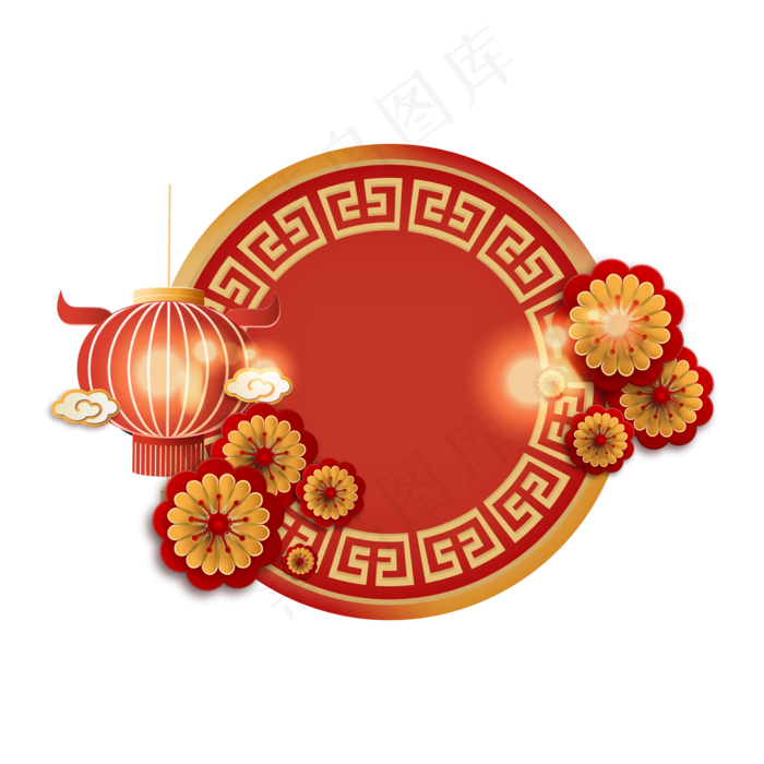 新年剪纸边框装饰(2000*2000px 300 dpi )ai矢量模版下载