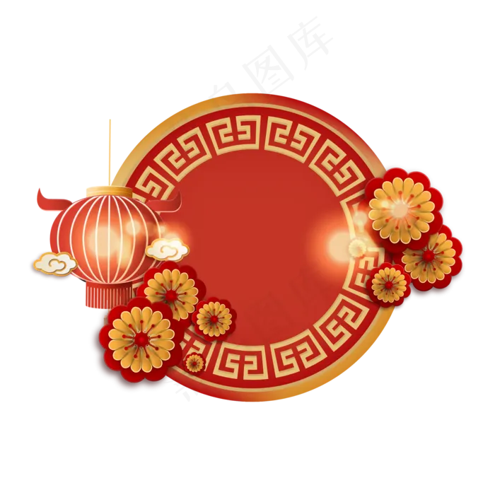 新年剪纸边框装饰(2000*2000px 300 dpi )ai矢量模版下载