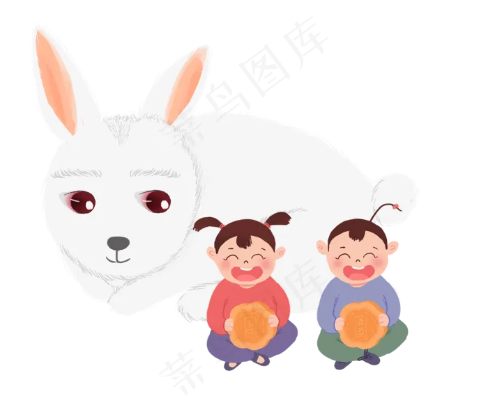 孩子和玉兔(1634X1358(DPI:300))psd模版下载