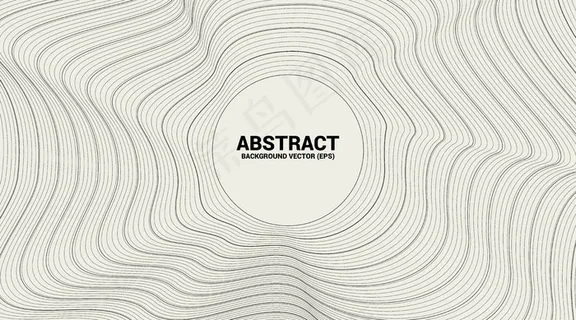 数字轮廓曲线点和线波纹和线框波浪。未来技术概念的抽象背景