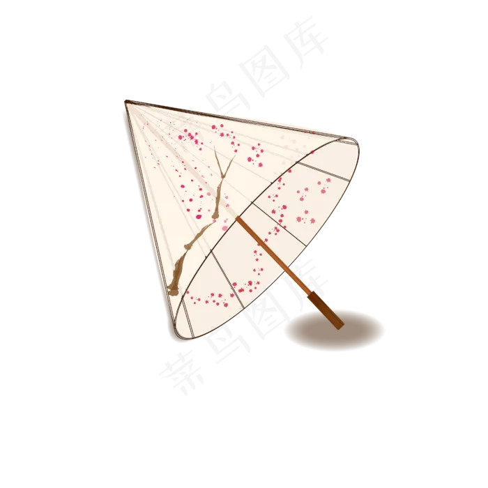  梅花油纸伞(3072X4107(DPI:300))ai矢量模版下载