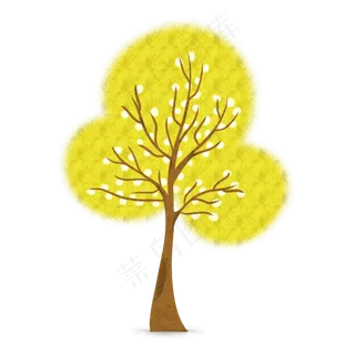 秋天黄色大树 