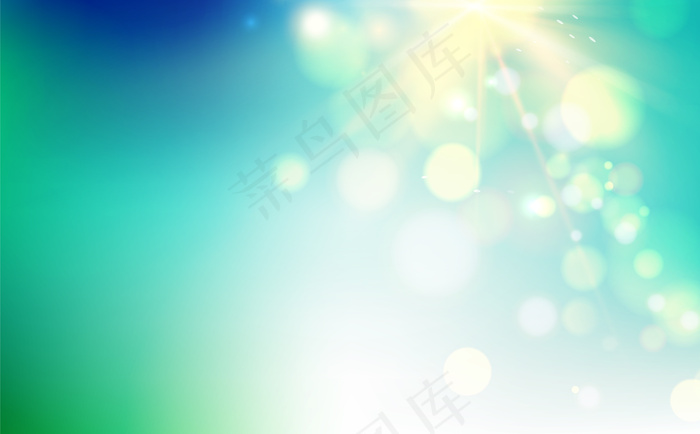 波基气泡和太阳在蓝色背景上闪烁