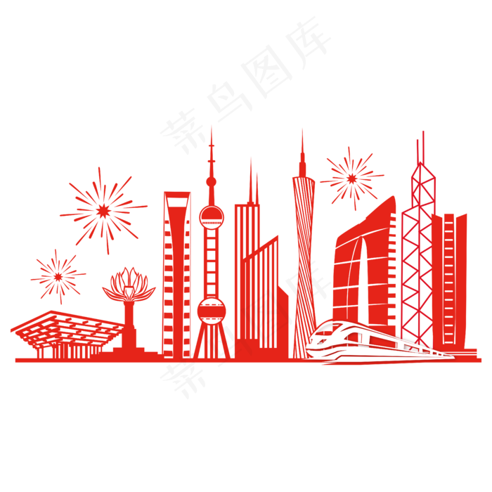 现代城市地标矢量图(1024X1536(DPI:299))ai矢量模版下载