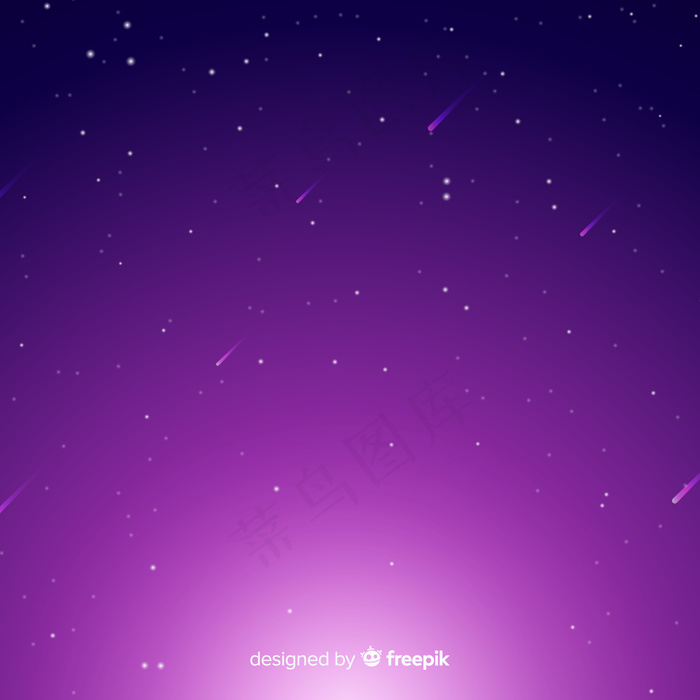 有流星的梯度星空