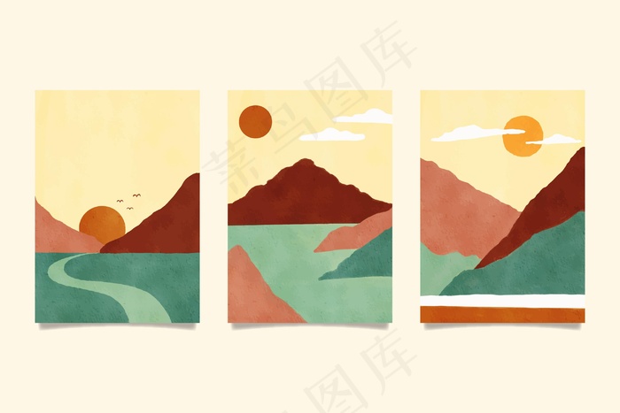 水彩最小景观覆盖