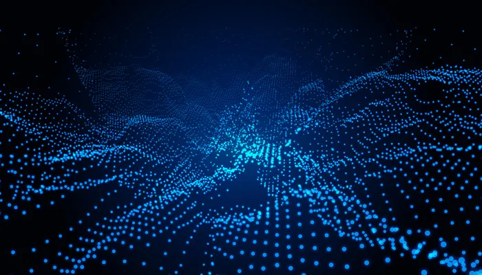 粒子技术蓝色景观数字背景eps,ai矢量模版下载