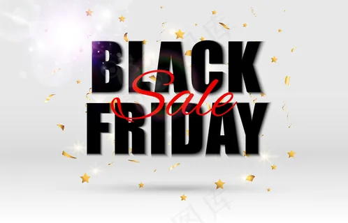 黑色星期五销售横幅banner插图透明背景。