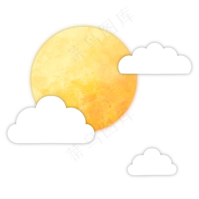 七夕情人节月亮云朵装饰(2000X2000(DPI:300))psd模版下载