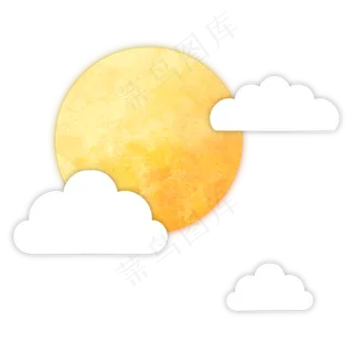 七夕情人节月亮云朵装饰
