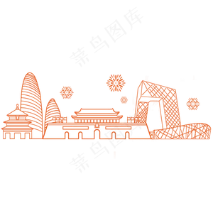 国庆节北京地标建筑群