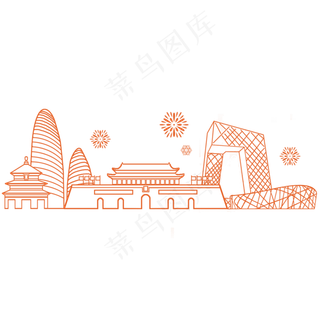 国庆节北京地标建筑群