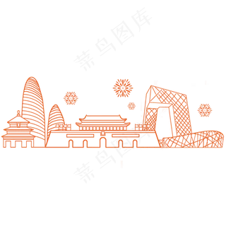 国庆节北京地标建筑群