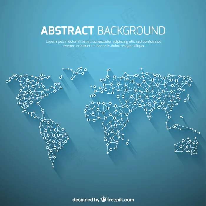 抽象风格的世界地图背景eps,ai矢量模版下载