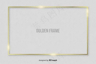 逼真的金色矩形框