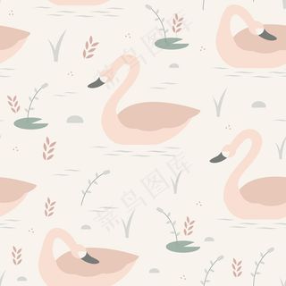 优雅的天鹅图案设计