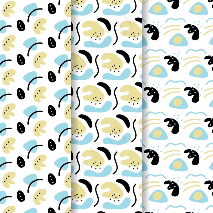 抽象手绘图案集eps,ai矢量模版下载