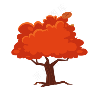 秋天枫树矢量素材元素