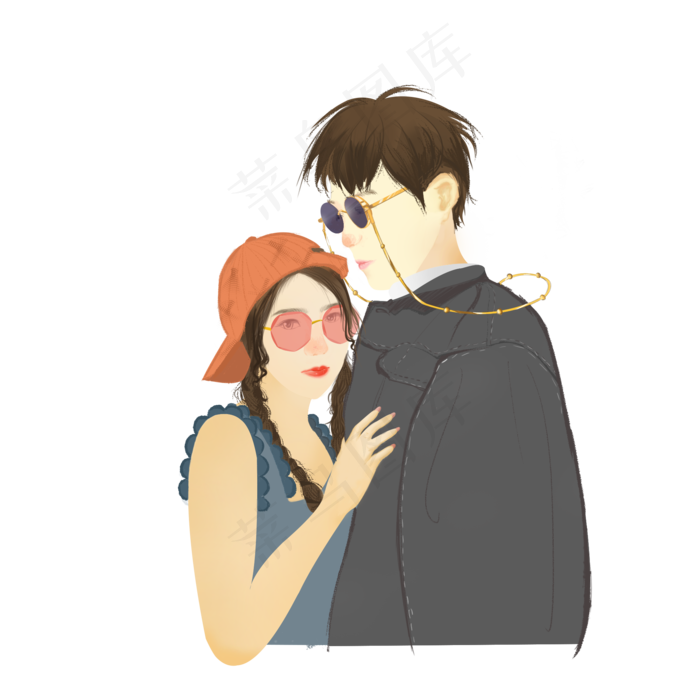 一起玩闹的酷酷的情侣