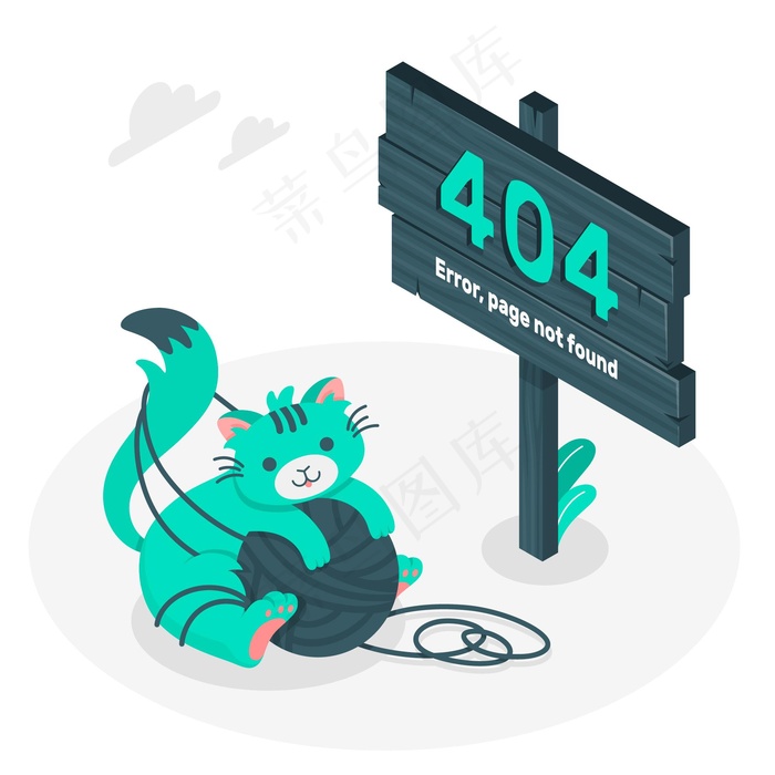 404错误与可爱的动物概念插图eps,ai矢量模版下载