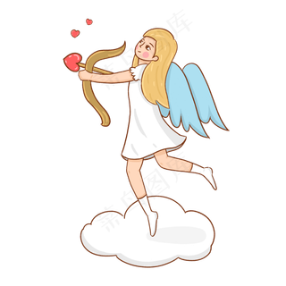 情人节丘比特女孩射箭