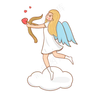 情人节丘比特女孩射箭