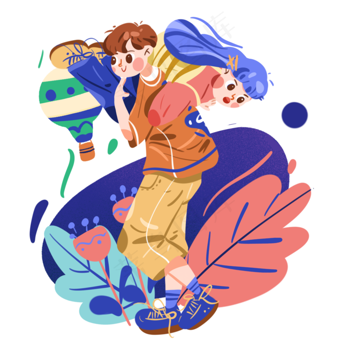 七夕情人节扛起女朋友的男朋友