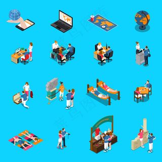 旅行社等距图标