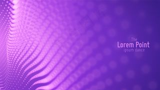 抽象紫色粒子波，点阵，浅景深。未来派插图。技术数字飞溅或数据点爆炸。点舞波形。