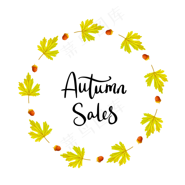 秋季环形促销边框(2000X2000(DPI:300))psd模版下载
