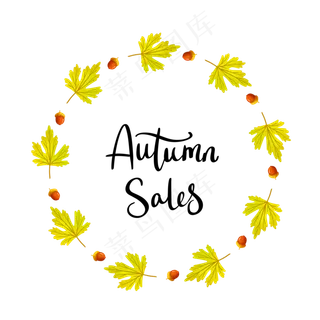 秋季环形促销边框