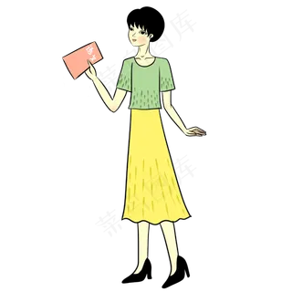 手绘矢量免抠卡通教师节语文老师