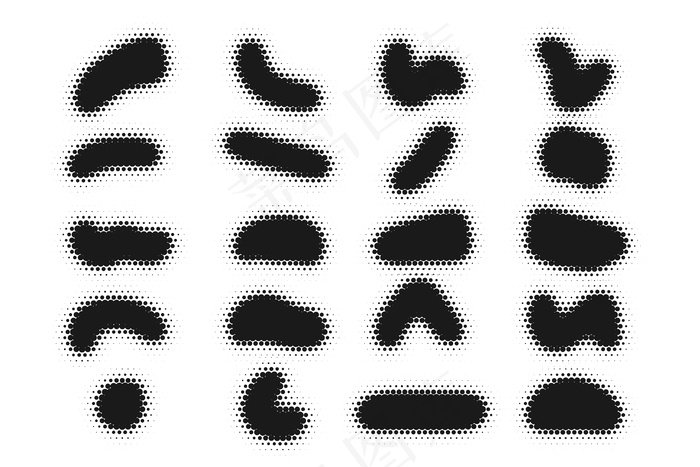 半色调抽象经典形状系列