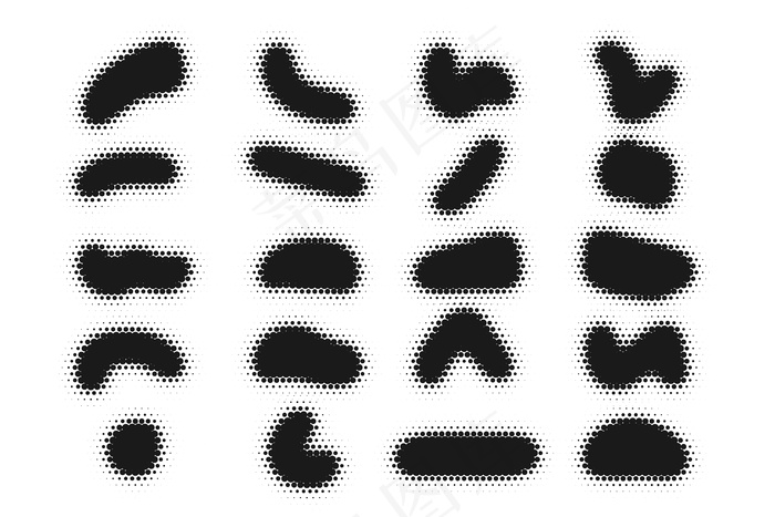 半色调抽象经典形状系列eps,ai矢量模版下载