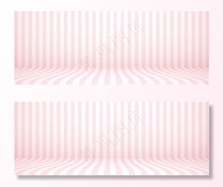 粉彩粉色工作室背景带条纹，水平，复古风格，插图。