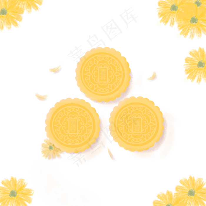 月饼菊花(3000X3000(DPI:350))psd模版下载