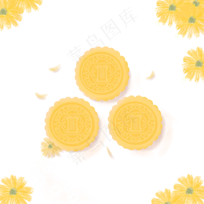 月饼菊花(3000X3000(DPI:350))psd模版下载