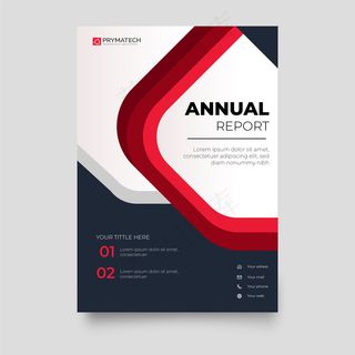 红色现代年报小册子模板