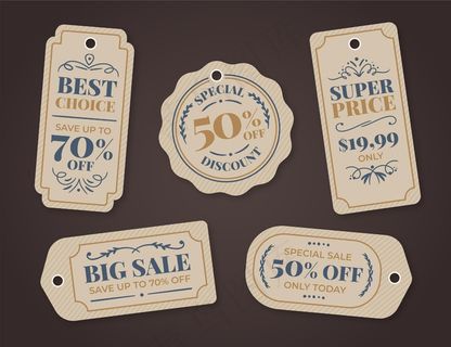 复古销售标签套装