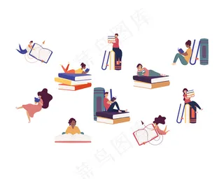 十人读书团，书日庆典插画设计