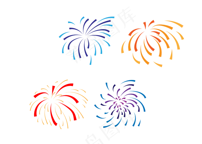 节日彩色烟花(2800*2000px 300 dpi )ai矢量模版下载